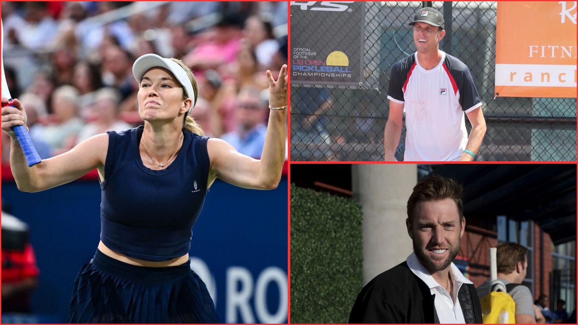 Danielle Collins (L) Jack Sock (bottom right) Sam Querrey (top right) | Getty