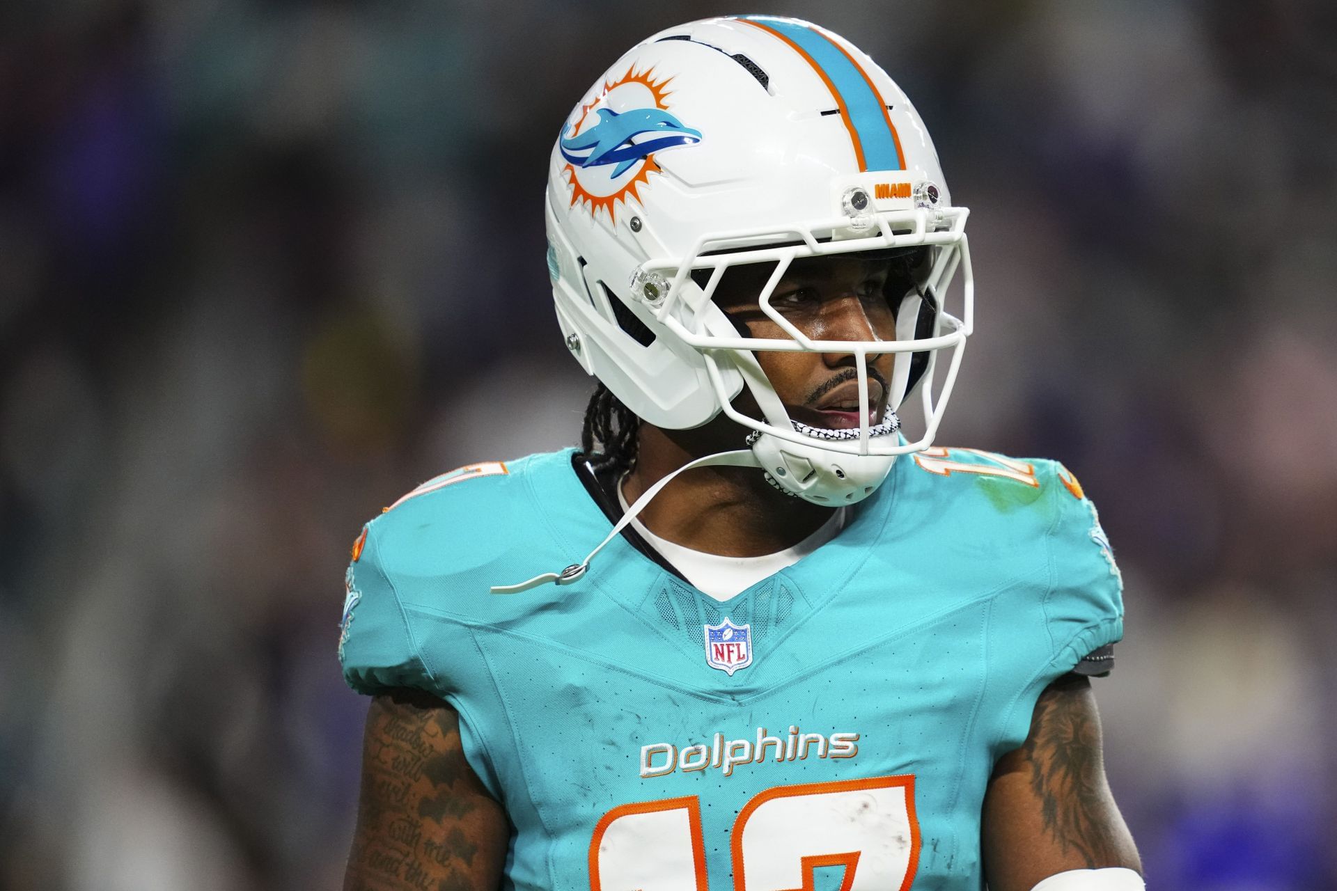 Jaylen Waddle at Baltimore Ravens v Miami Dolphins - Source: Getty