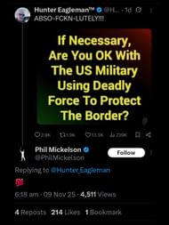 Screenshot from Mickelson's comment on X / Source: @PhilMickelson on X