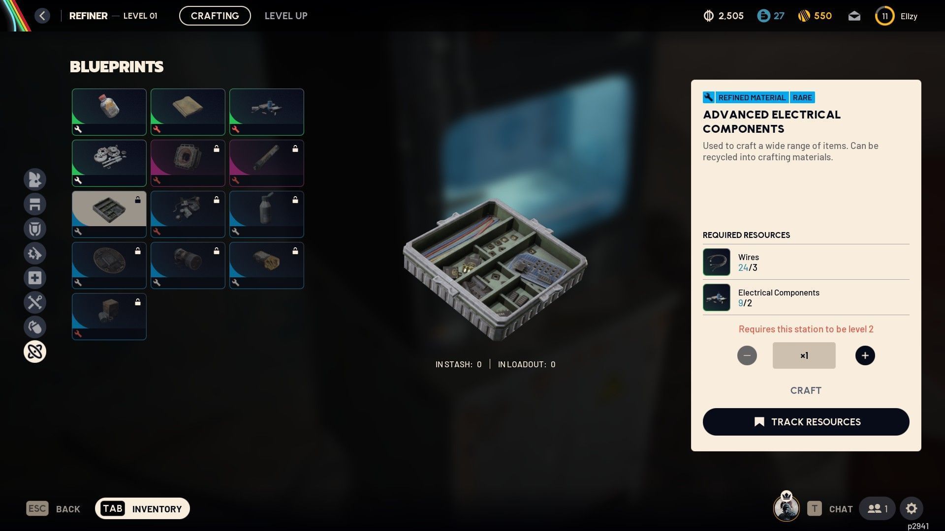 Pokročilé elektrické komponenty môžu byť vytvorené v Refiner 2 (obrázok cez Sportskeeda Gaming | Embark Studios)