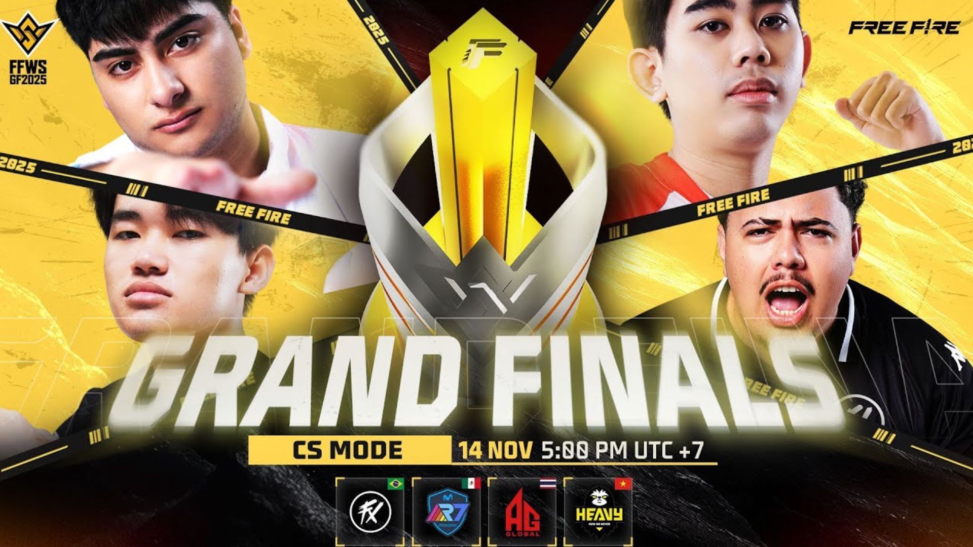 FFWS 2025 Global Finals CS Playoffs takes place on November 14 (Image via YouTube/Free Fire Esports)