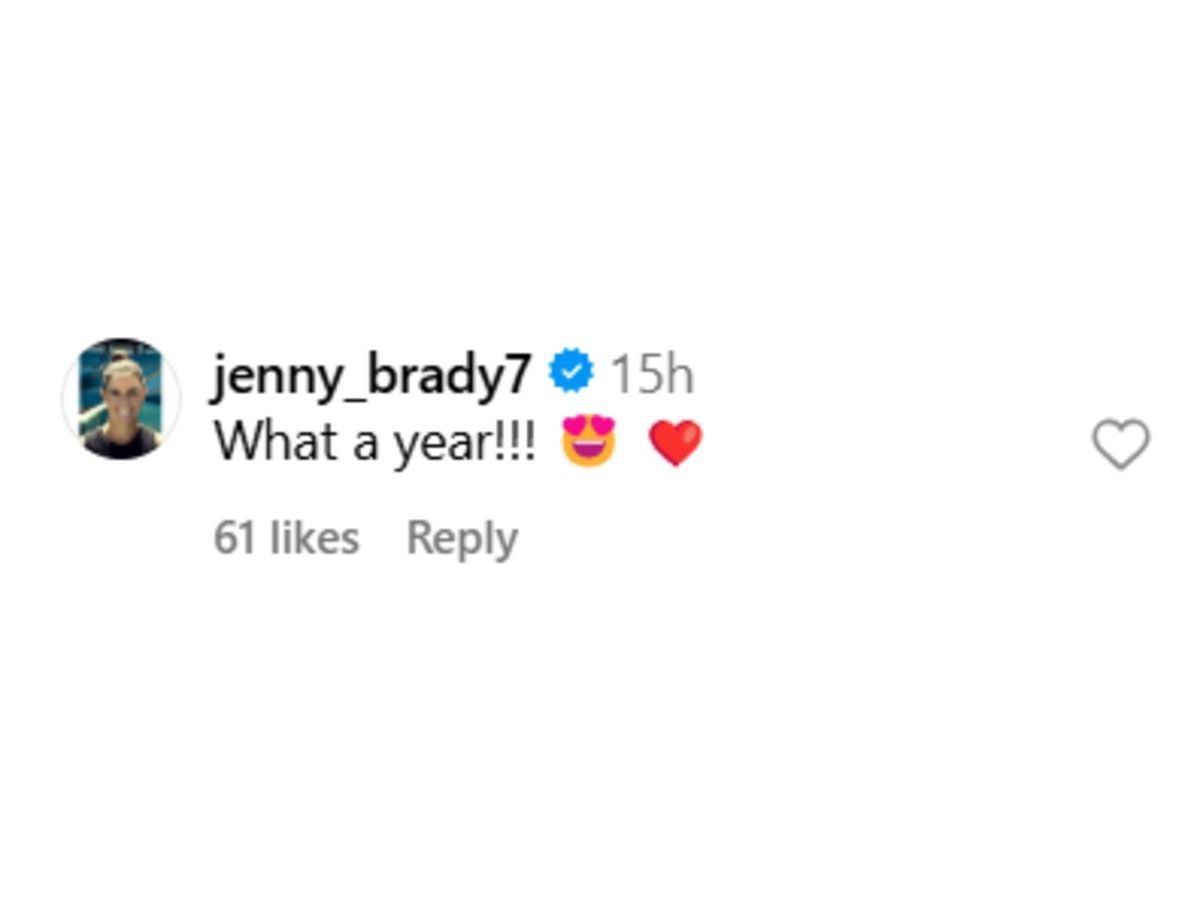 Brady&#039;s comment on Instagram