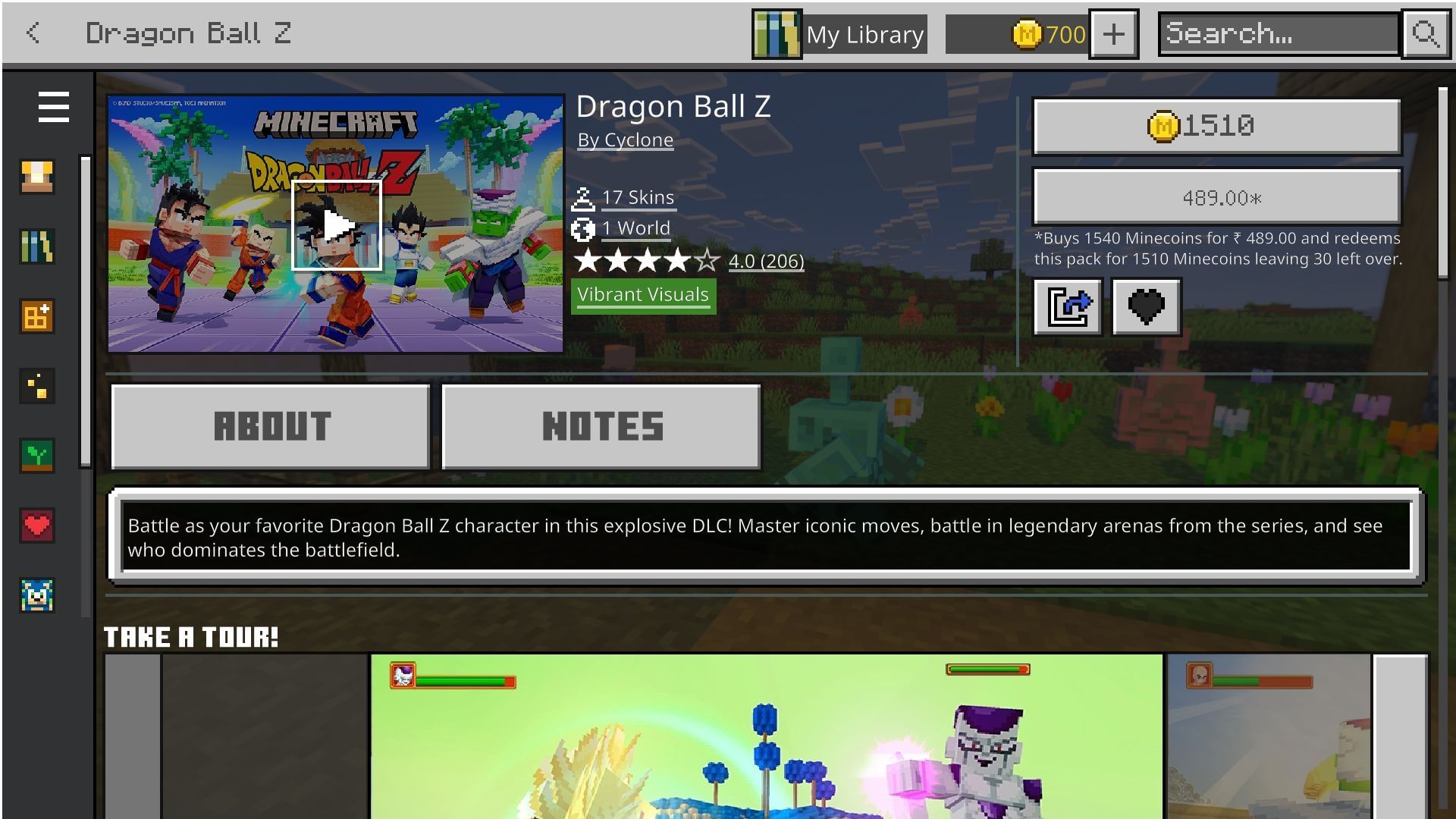 You can get your hands on the Minecraft Dragon Ball Z DLC from the marketplace (Image via Sportskeeda Gaming || Mojang Studios)