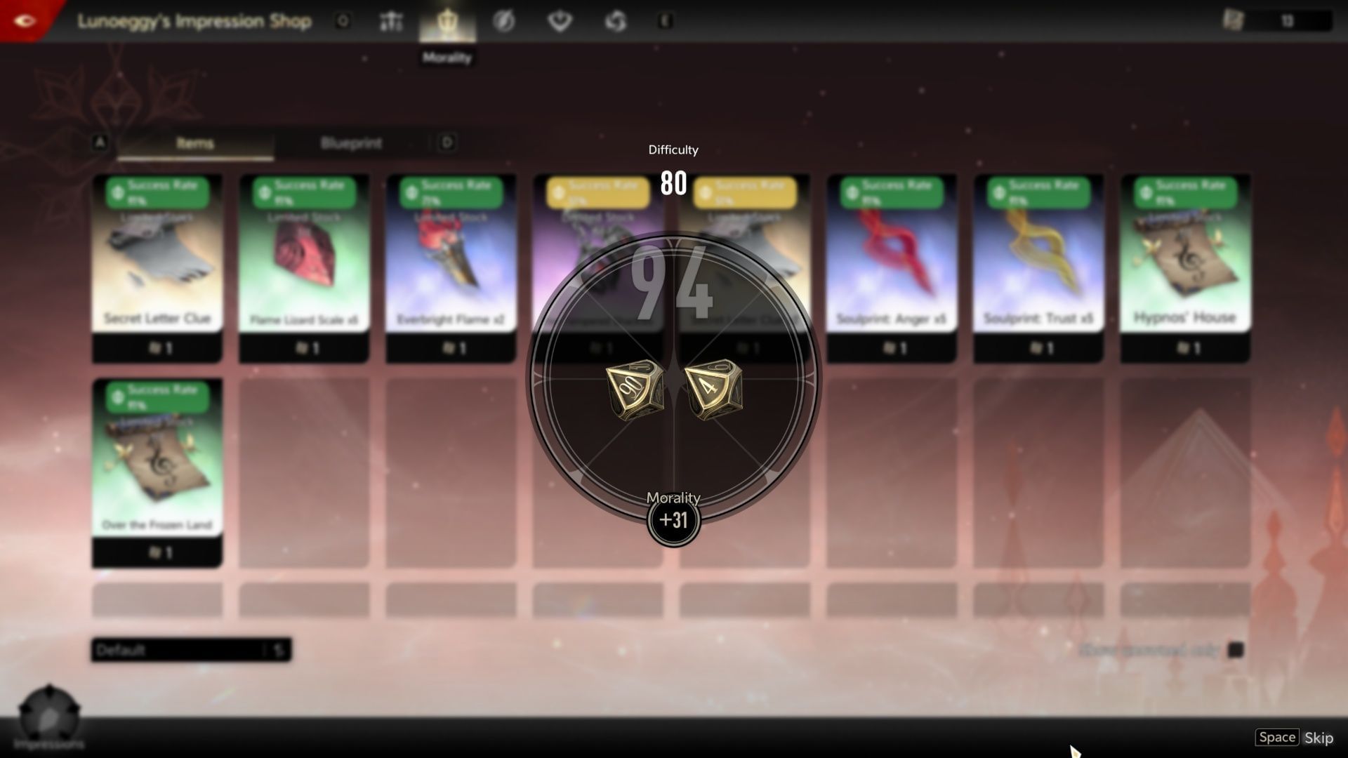 All of Lunoeggy's items require a diceroll (Image via Hero Games)