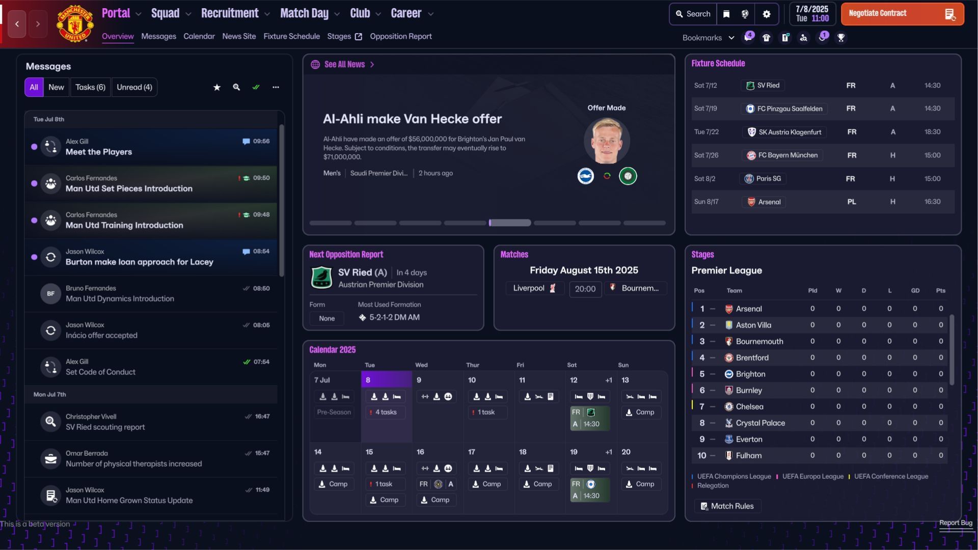 New console-friendly Football Manager 26 UI (Image via SEGA / Sportskeeda Gaming)