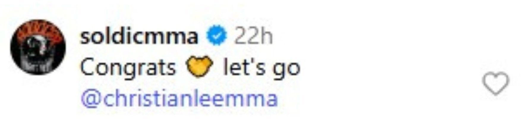 Roberto Soldic calls out Christian Lee.