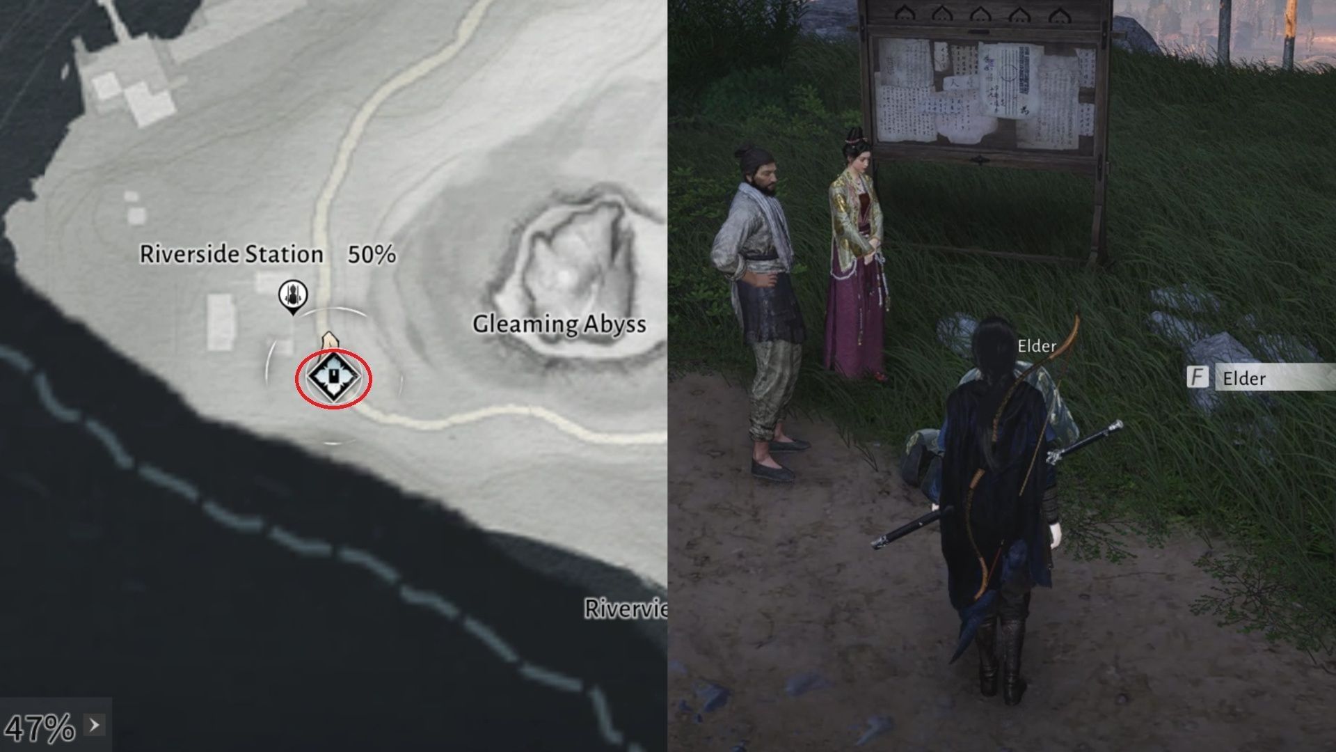 How to unlock Ghostlight Market in Where Winds Meet 8 Bounty Trouble Quest Location (Image via NetEase)