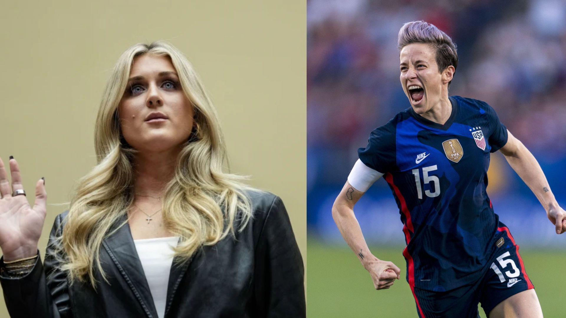 Riley Gaines reacts to Megan Rapinoe&#039;s support for trans athletes [Image Source : Getty]