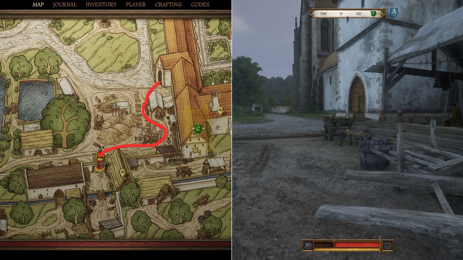 Follow this path to enter the monastery easily (Image via Deep Silver)