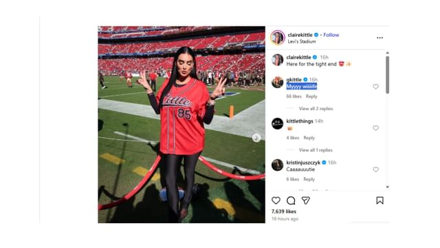 George Kitte commented on wife, Claire's Instagram post. (Credit @clairekittle)