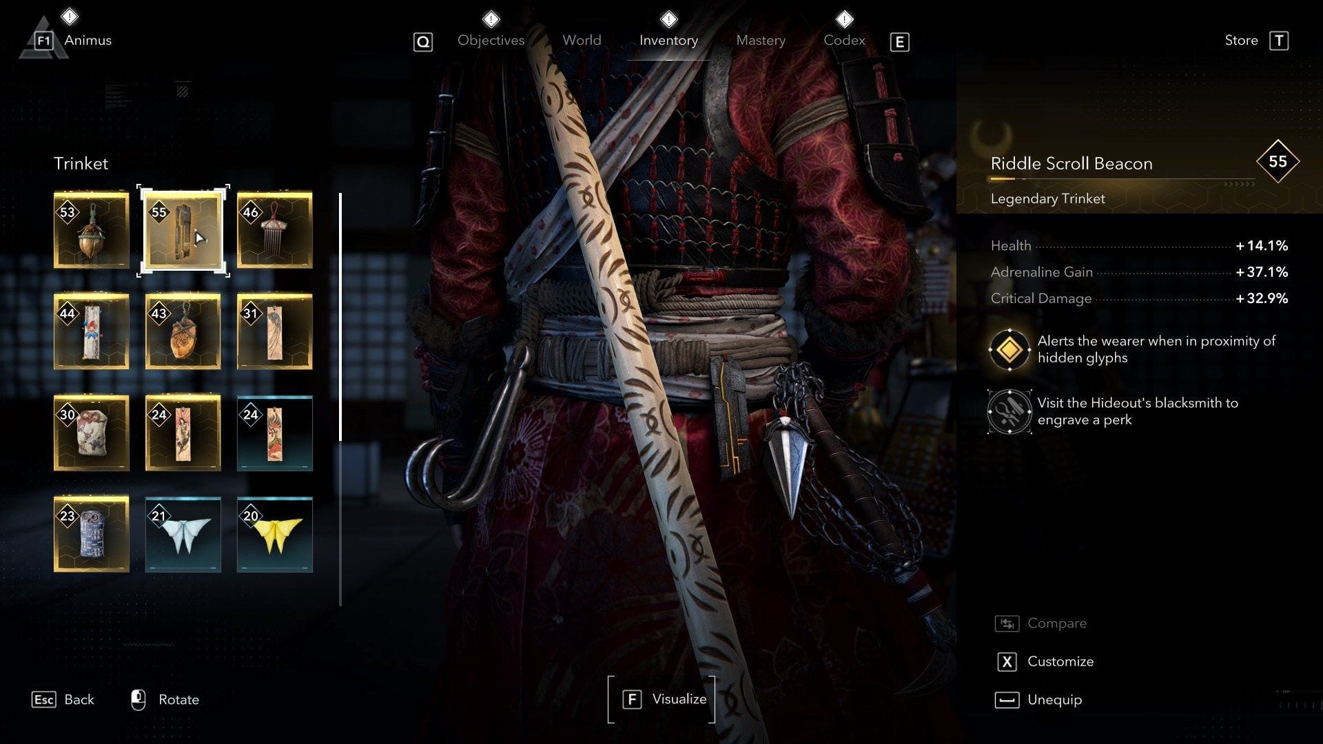 Vybaviť Riddle Scroll Beaco Trinket (obrázok cez Ubisoft)