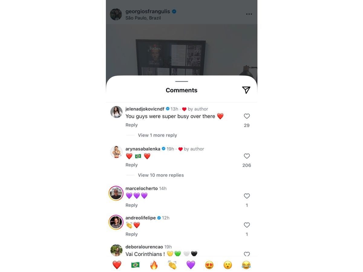 Jelena&#039;s comment on Instagram