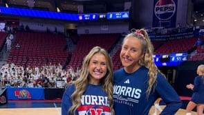 Nebraska Volleyball's Maisie Boesiger reacts as her sister Malorie wins major honor