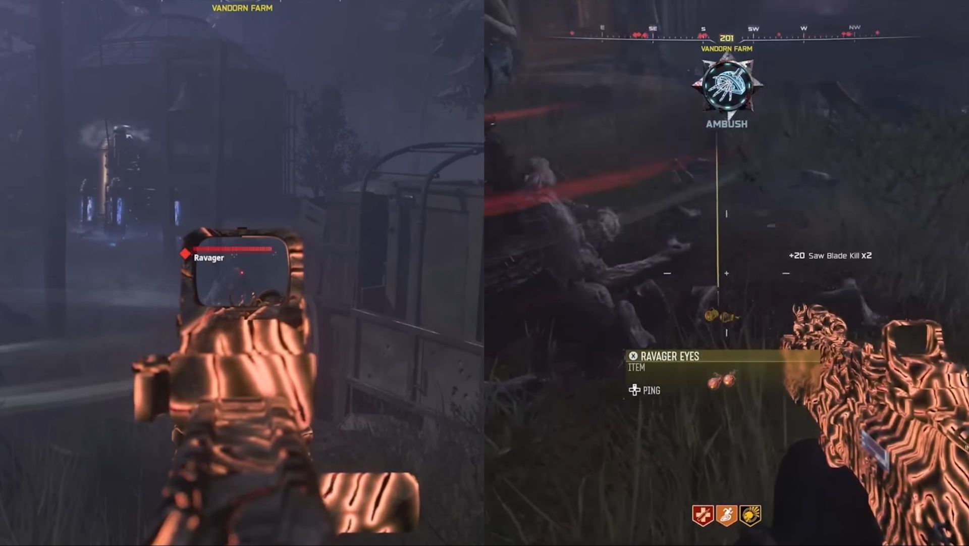 Collect the Ravenger Eyes item (Image via Activision || YouTube/GRIZZ Viollent)