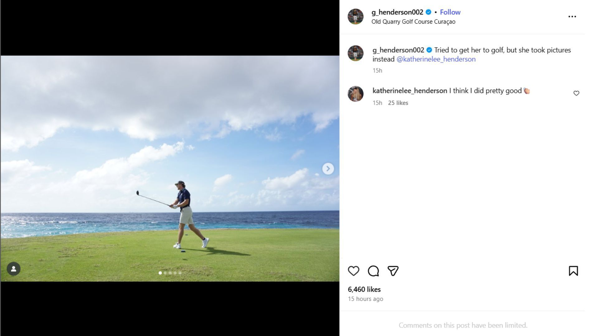 Katherine Lee Henderson&#039;s comment on her husband&#039;s post (Source: g_henderson002)