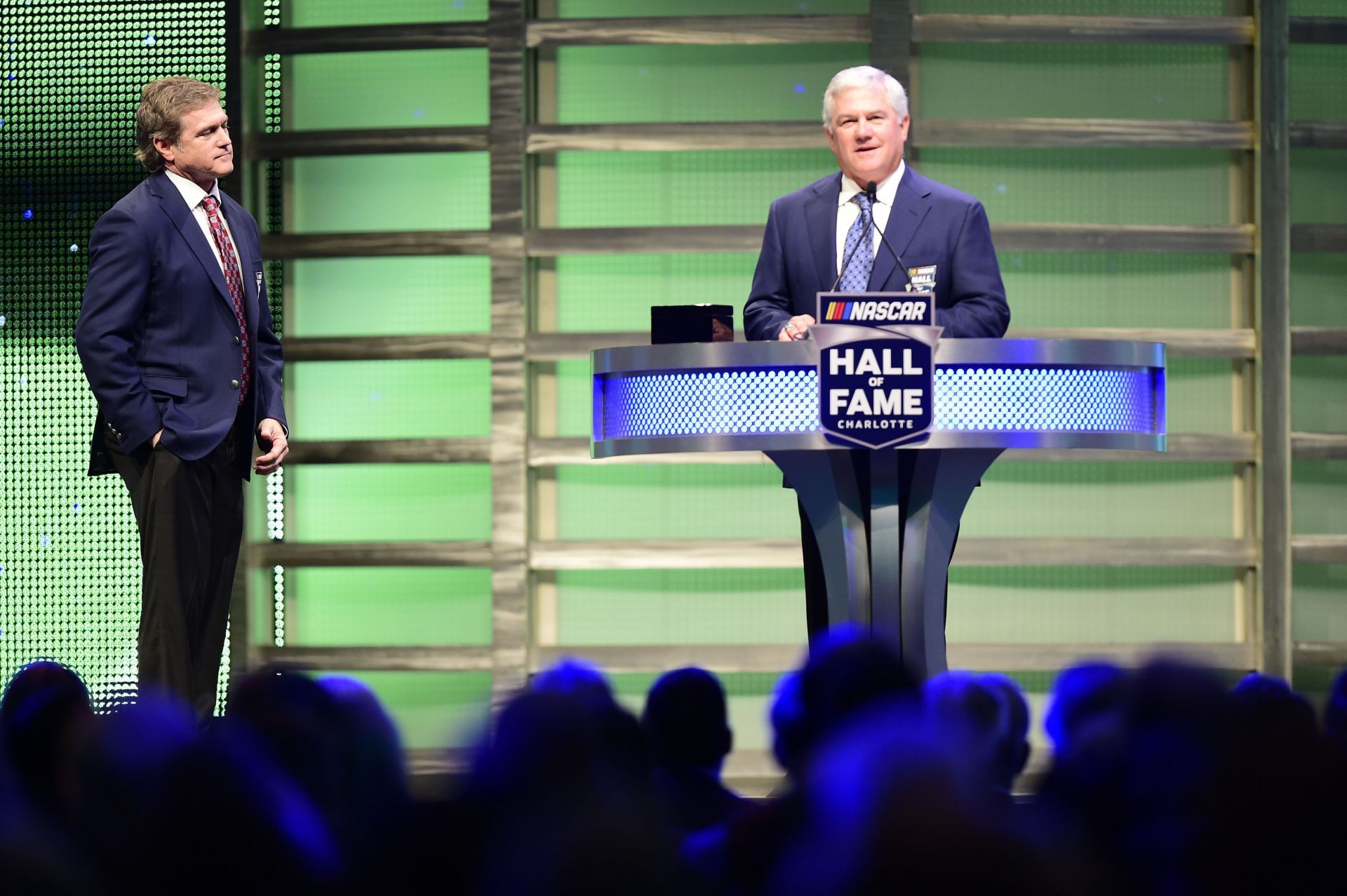 Terry Labonte (R) inducts his brother Bobby Labonte in the 2020 Hall of Fame. Source: Getty