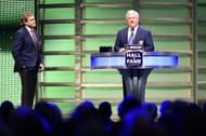 Terry Labonte (R) inducts his brother Bobby Labonte in the 2020 Hall of Fame. Source: Getty