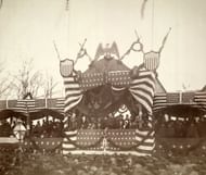 President Garfield in reviewing stand, viewing inauguration ceremonies, on March 4, 1881 (Image via Wikimedia Commons)