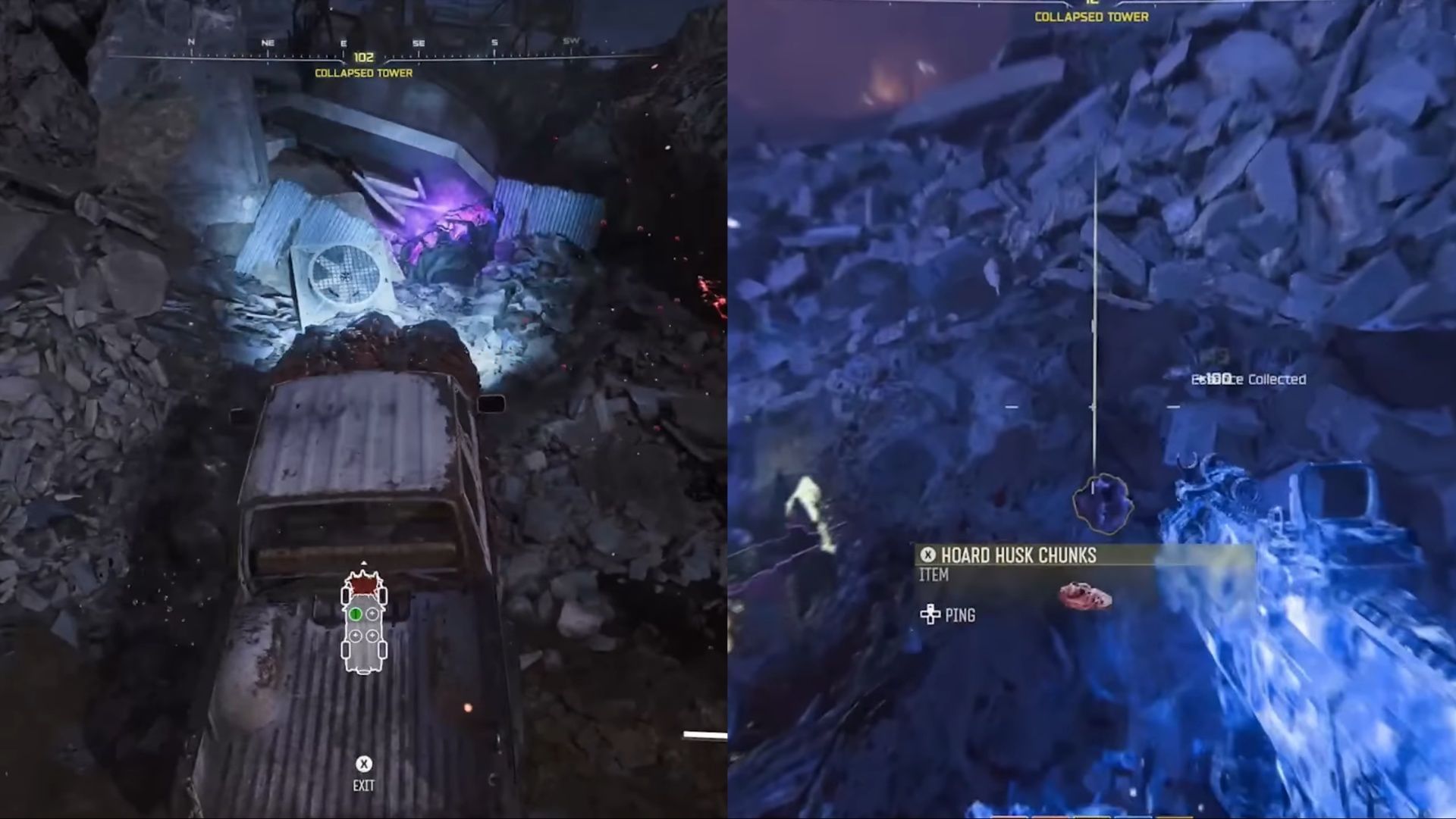 Collect the Horde Husk Chunks item (Image via Activision || YouTube/GRIZZ Viollent)