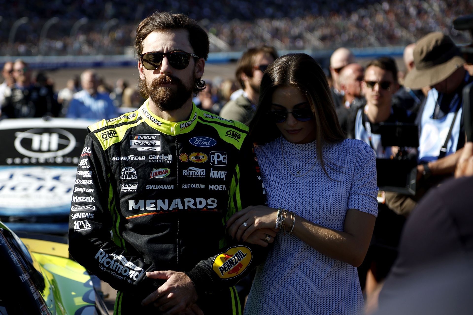 Ryan Blaney and Gianna Blaney before the 2024 NASCAR Cup Series Championship Race. Source: Getty