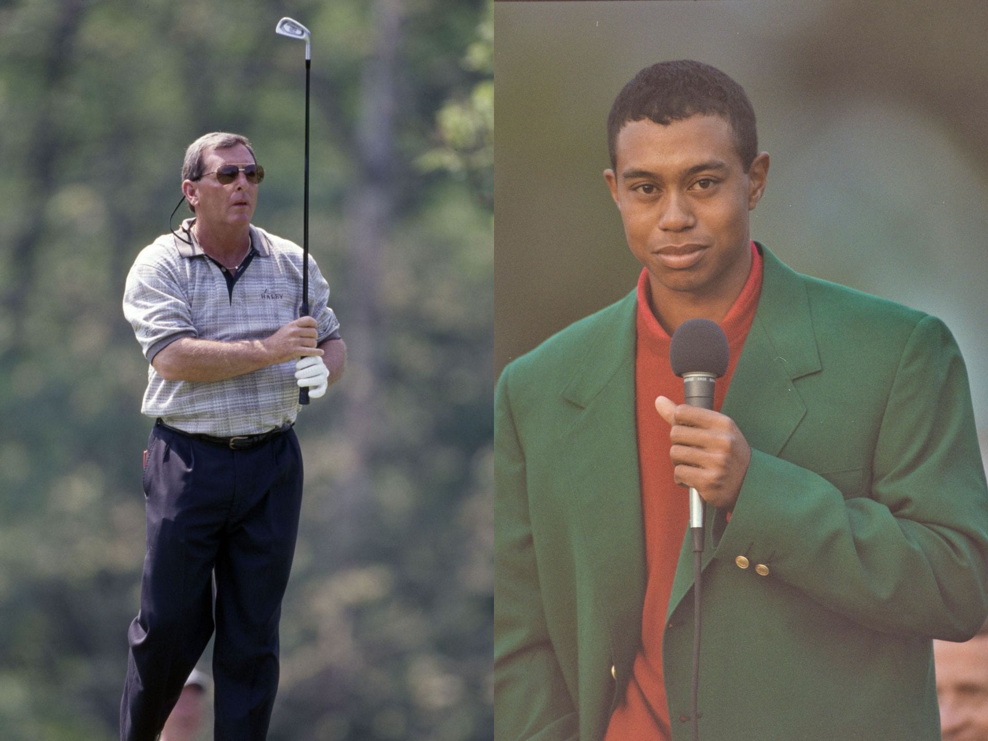Fuzzy Zoeller and Tiger Woods (Image via Getty)