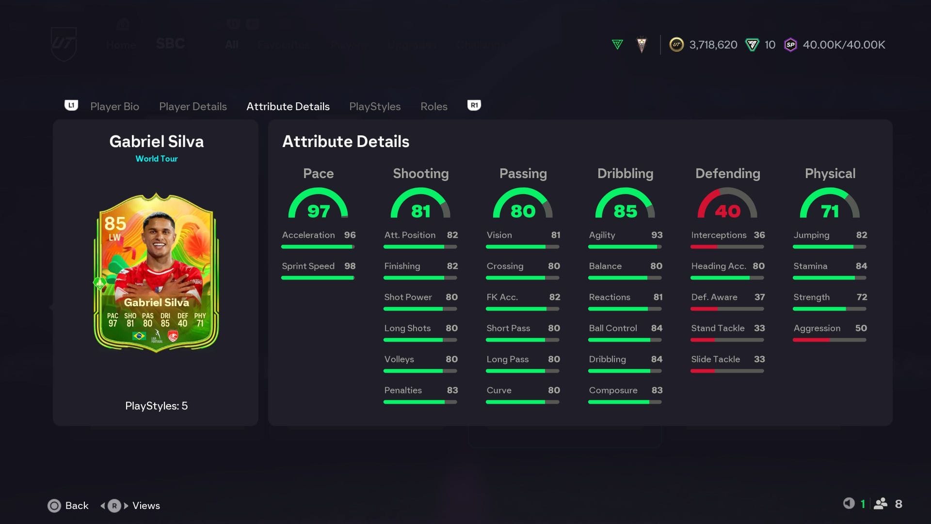 The stats (Image via EA Sports)
