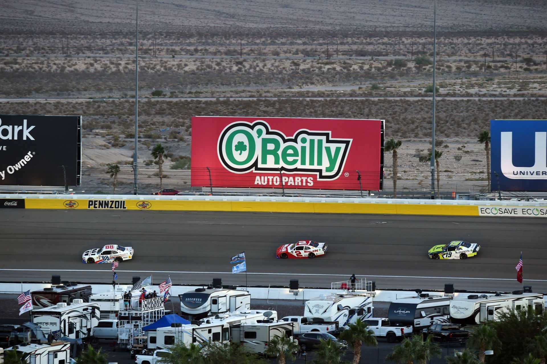 The O&#039;Reilly Auto Parts billboard during the NASCAR Xfinity Series race at Las Vegas. Source: Getty