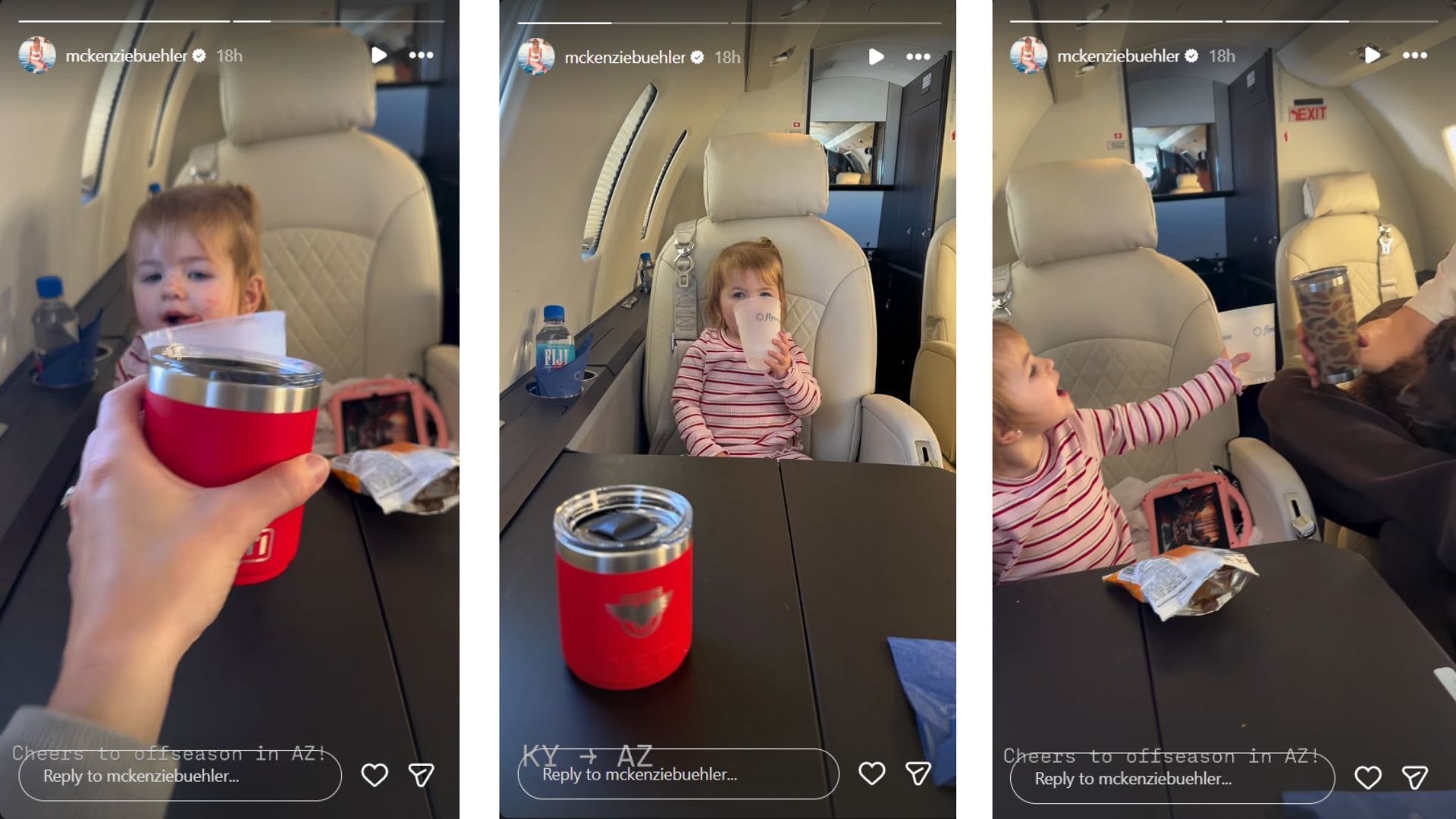 McKenzie Buehler&#039;s Instagram story featuring their daughter Finley (Source: Instagram @mckenziebuehler)