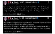 VTuber Shondo's X posts, in which she gave a health update to the online community (Image via x.com/fallenshadow_YT)