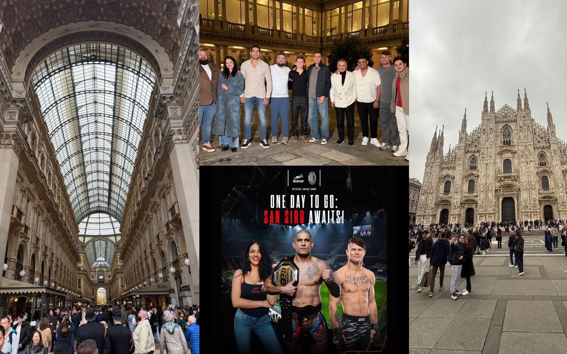 Fans react to Alex Pereira&#039;s pictures from his Milan visit. [Screenshots courtesy: @alexpoatanpereira on Instagram]