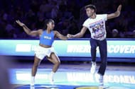 Jordan Chiles performing with Ezra Sosa at UCLA Pauley Pavilion (Image Source : Getty)