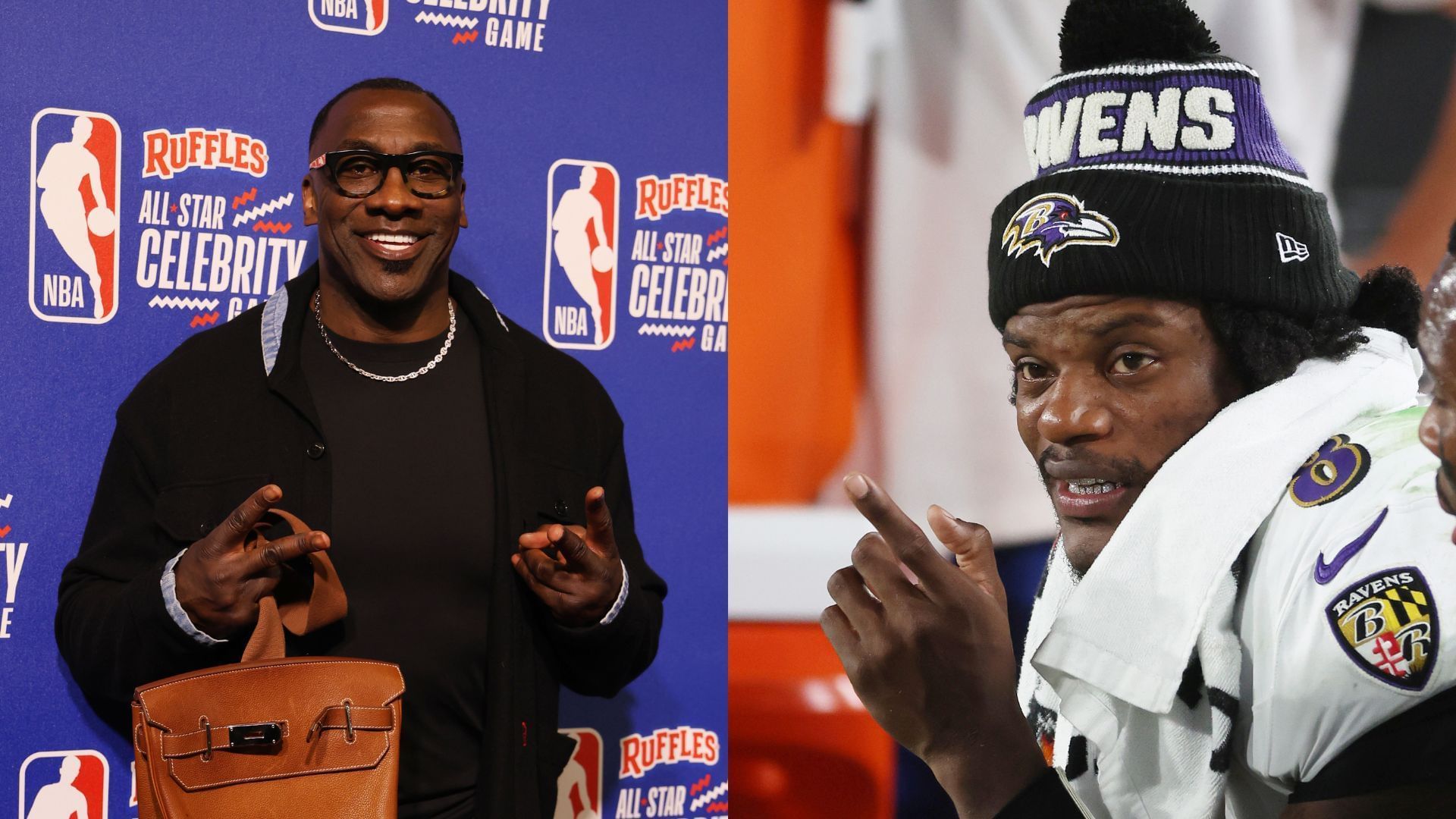 Shannon Sharpe, Lamar Jackson collage