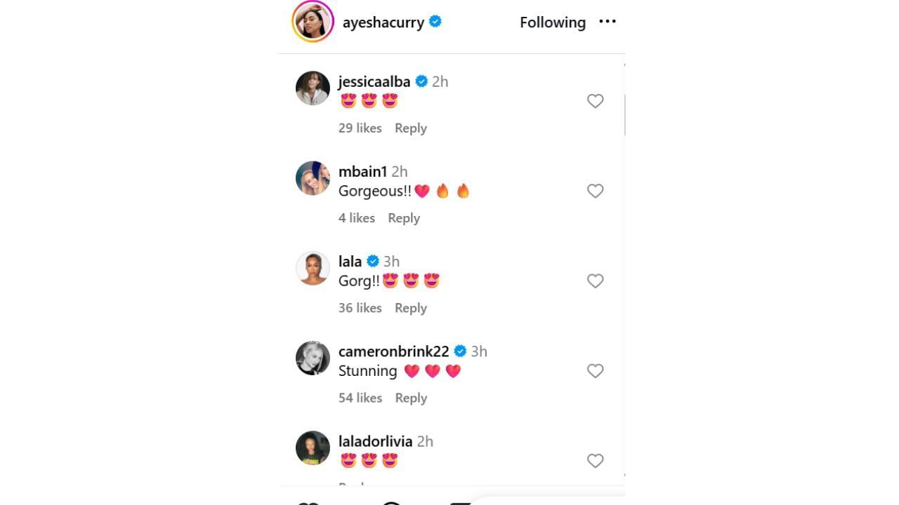 La La Anthony, Cameron Brink and others react to Ayesha Curry&#039;s look during the Baby2Baby Gala on Saturday. [photo: @ayeshacurry/IG]