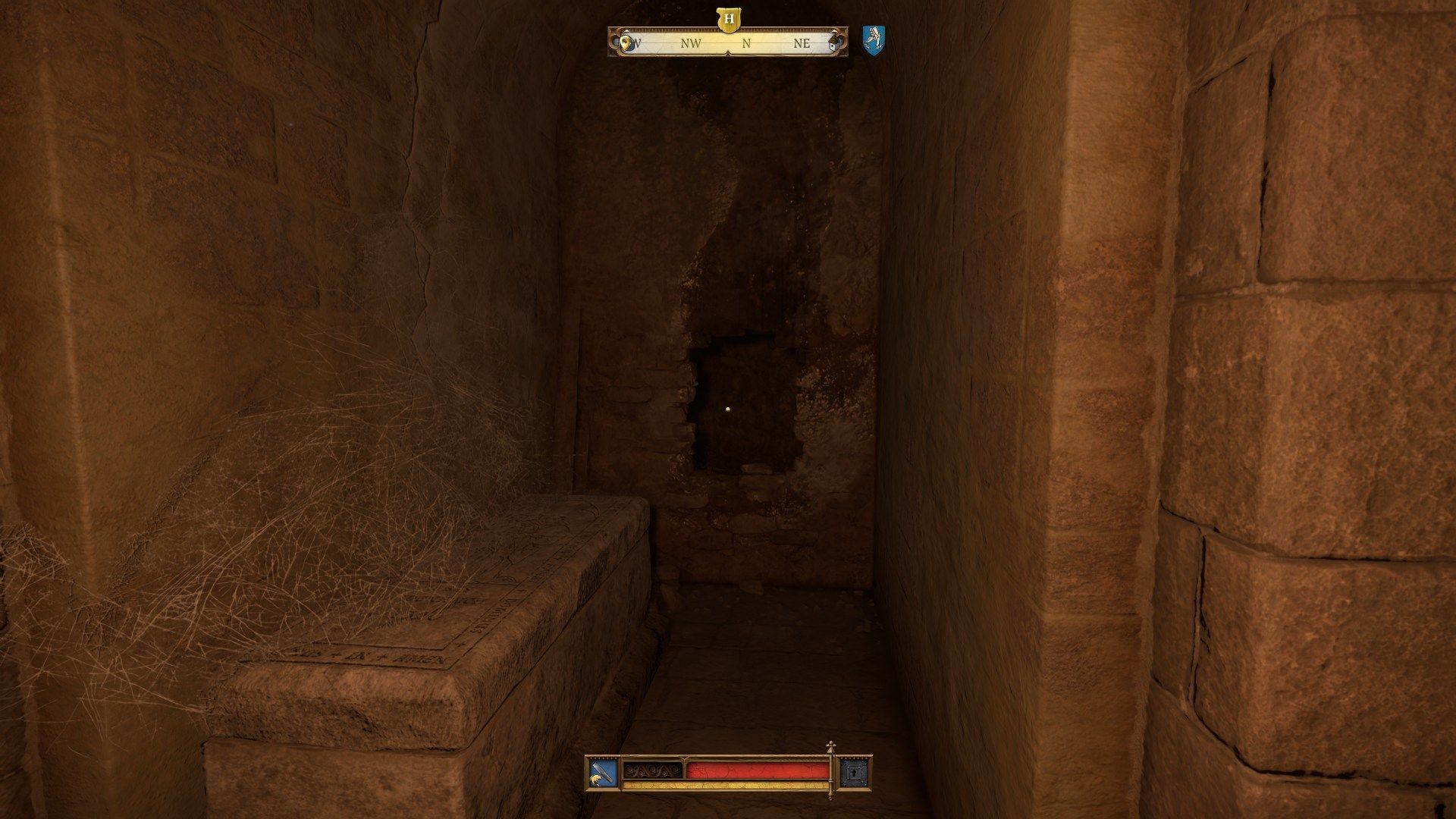 Go through this gap in the crypt (Image via Deep Silver)