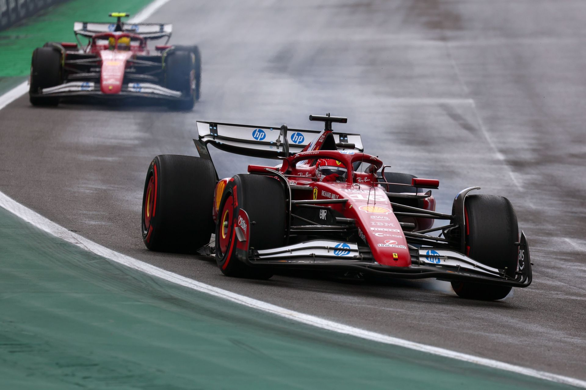 The Ferraris of Charles Leclerc and Lewis Hamilton at the F1 Brazilian Grand Prix - Sprint &amp; Qualifying - Source: Getty