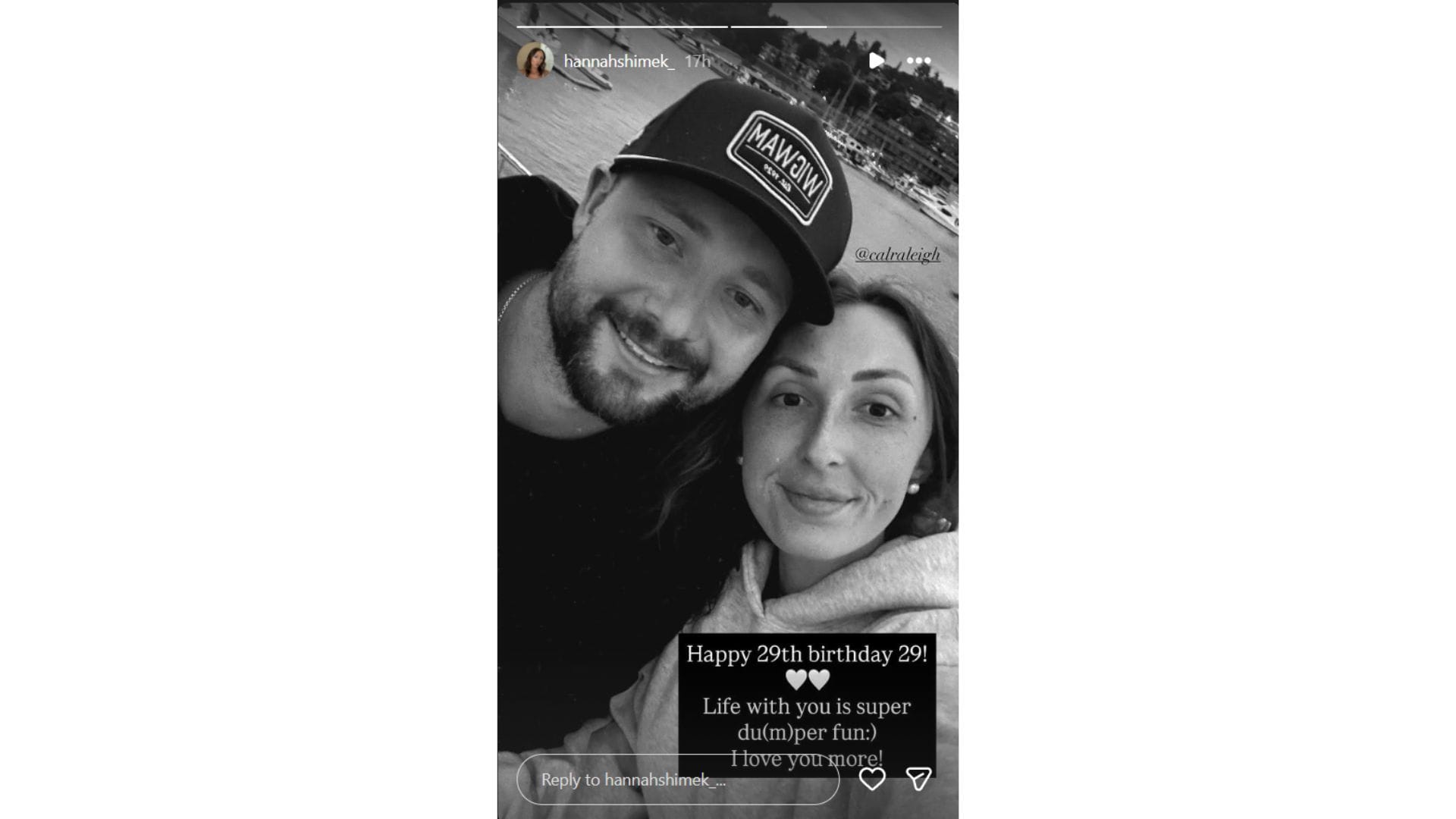 Cal Raleigh&#039;s girlfriend Hannah Shimek&#039;s Instagram story (Source: Instagram @hannahshimek__)