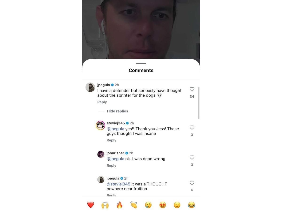 Jessica Pegula and John Isner&#039;s comment on Instagram