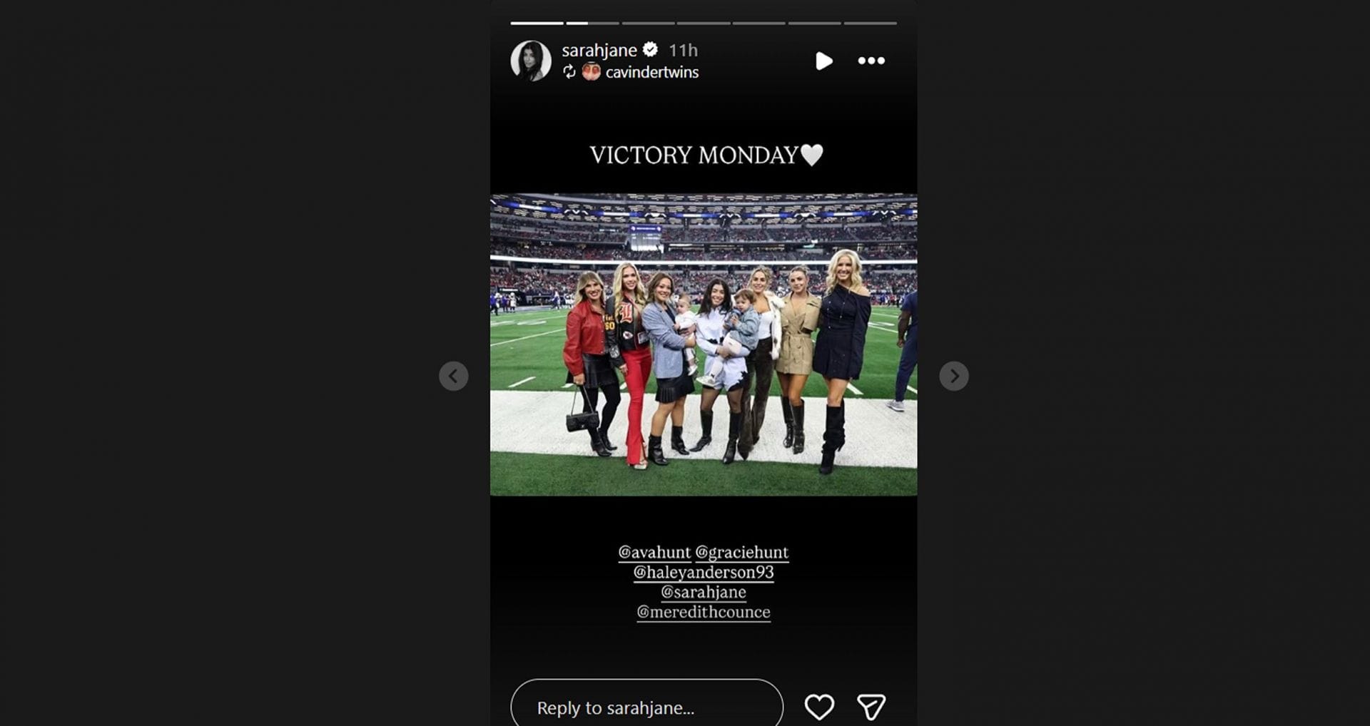 Dak Prescott&#039;s fianc&eacute;e Sarah Jane poses with Gracie Hunt as Cowboys trump Chiefs 31-24 on Thanksgiving/@sarahjane