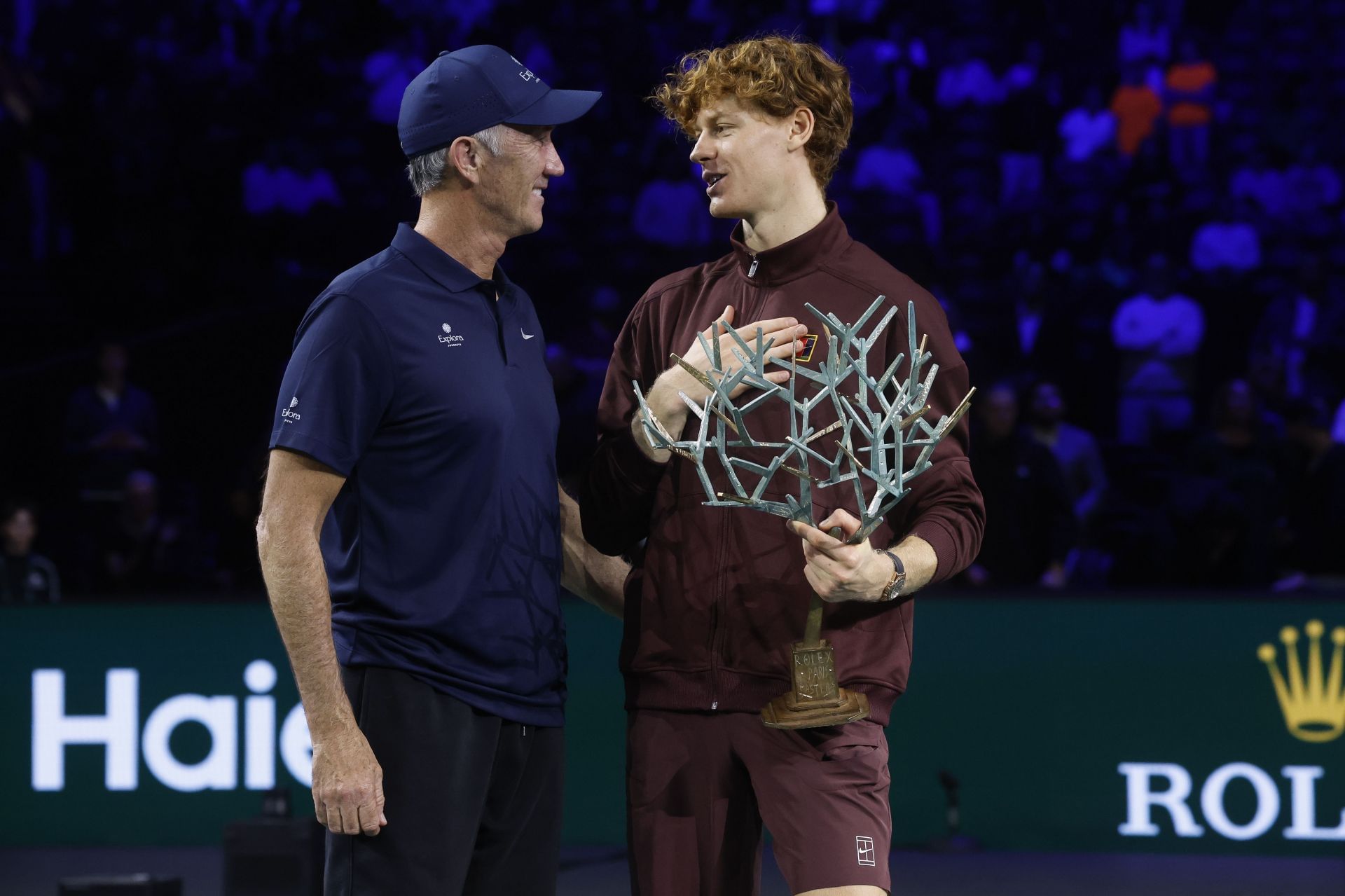 Jannik Sinner pictured with Darren Cahill at the 2025 Paris Masters | Image Source: Getty