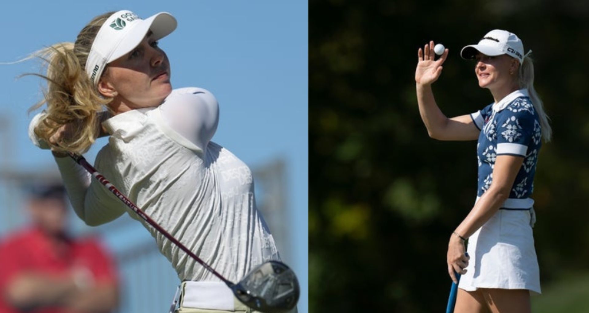 Charley Hull wins a dinner from Olivia Cowan after winning a challenge in golf - Source: Imagn