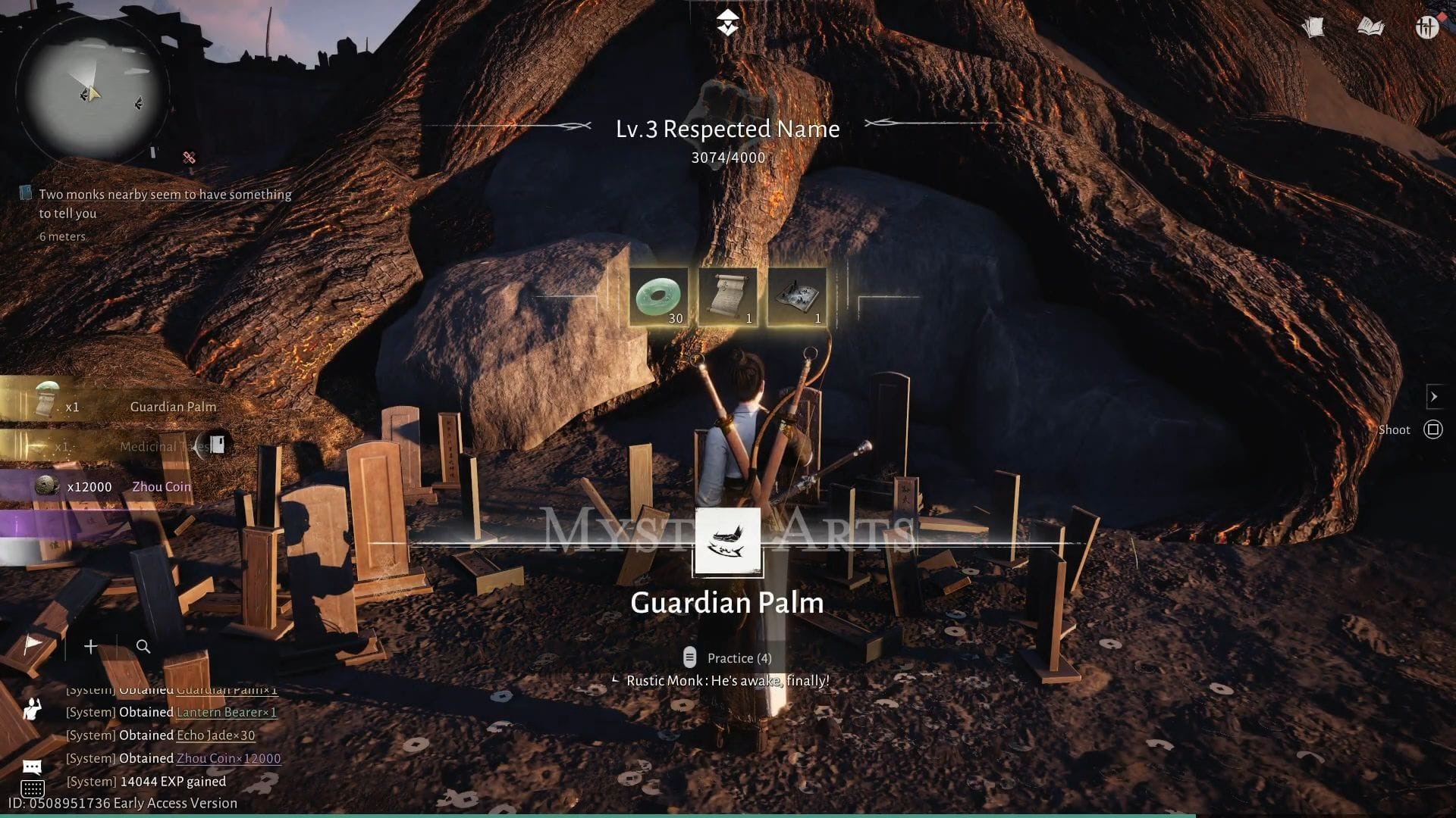 Complete the quest for Guardian Palm Skill in Where Winds Meet (Image via Sportskeeda Gaming || NetEase Games)