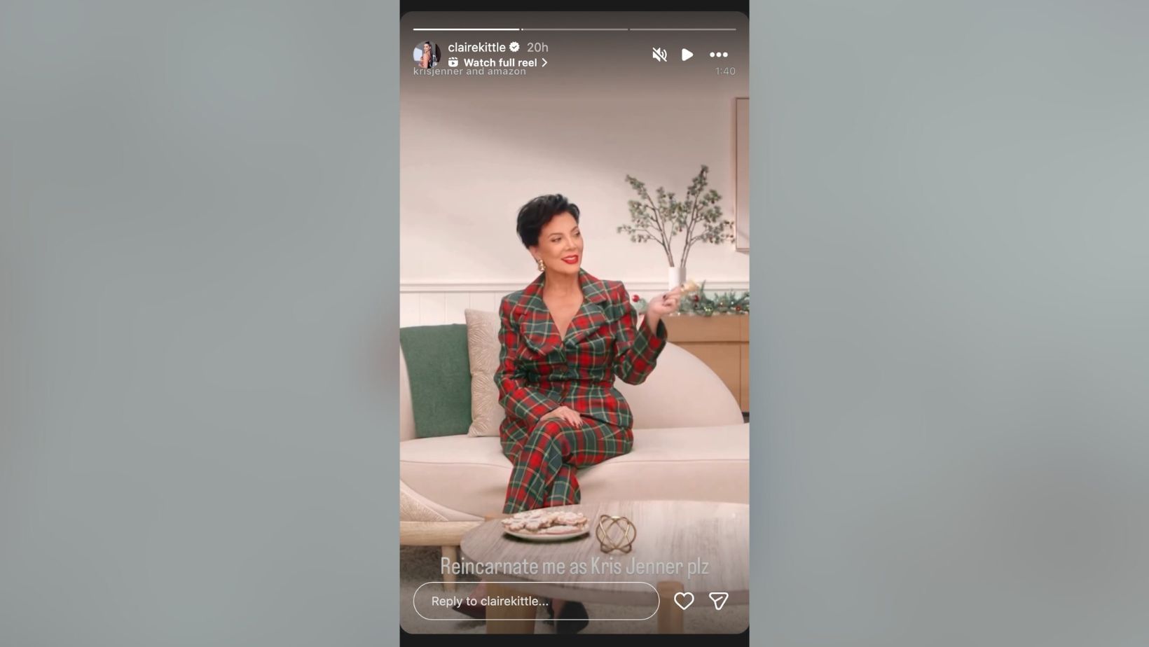 George Kittle&#039;s wife Claire shares hilarious Christmas wish to be &#039;reincarnated&#039; as Kris Jenner (Image Credit: Claire/IG)