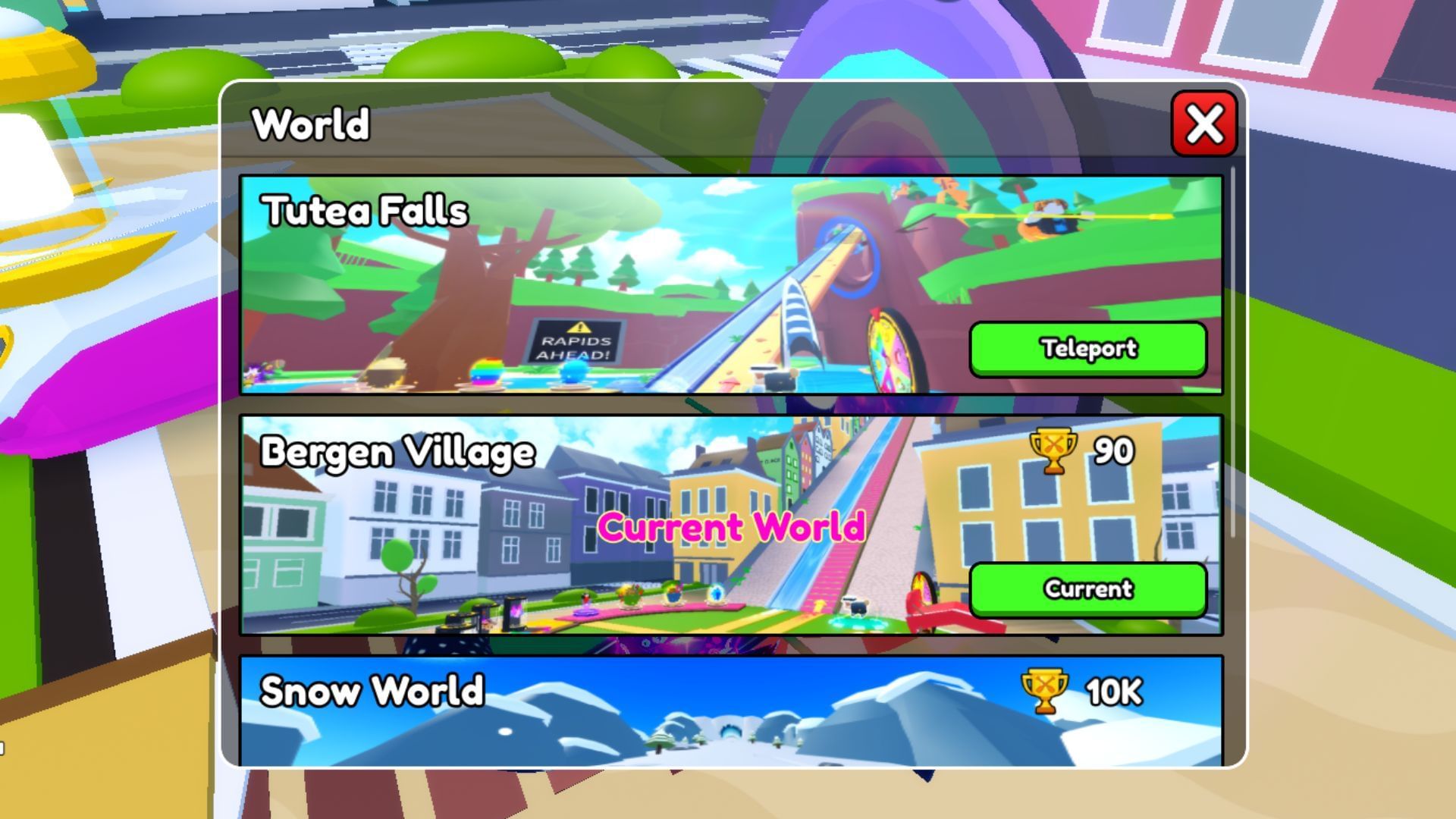 Unlock Cost for Bergen Village (Image via Roblox)