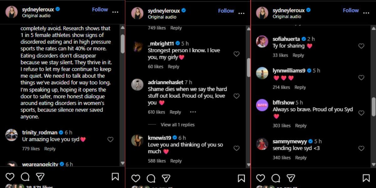 Screenshot of the Instagram post&#039;s comment.