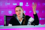 Elena Rybakina during a press conference at the 2024 Madrid Open (Source: Getty)