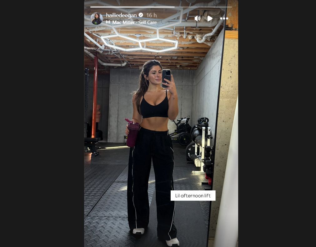 Hailie Deegan after a gym session. Source: @ hailiedeegan via Instagram