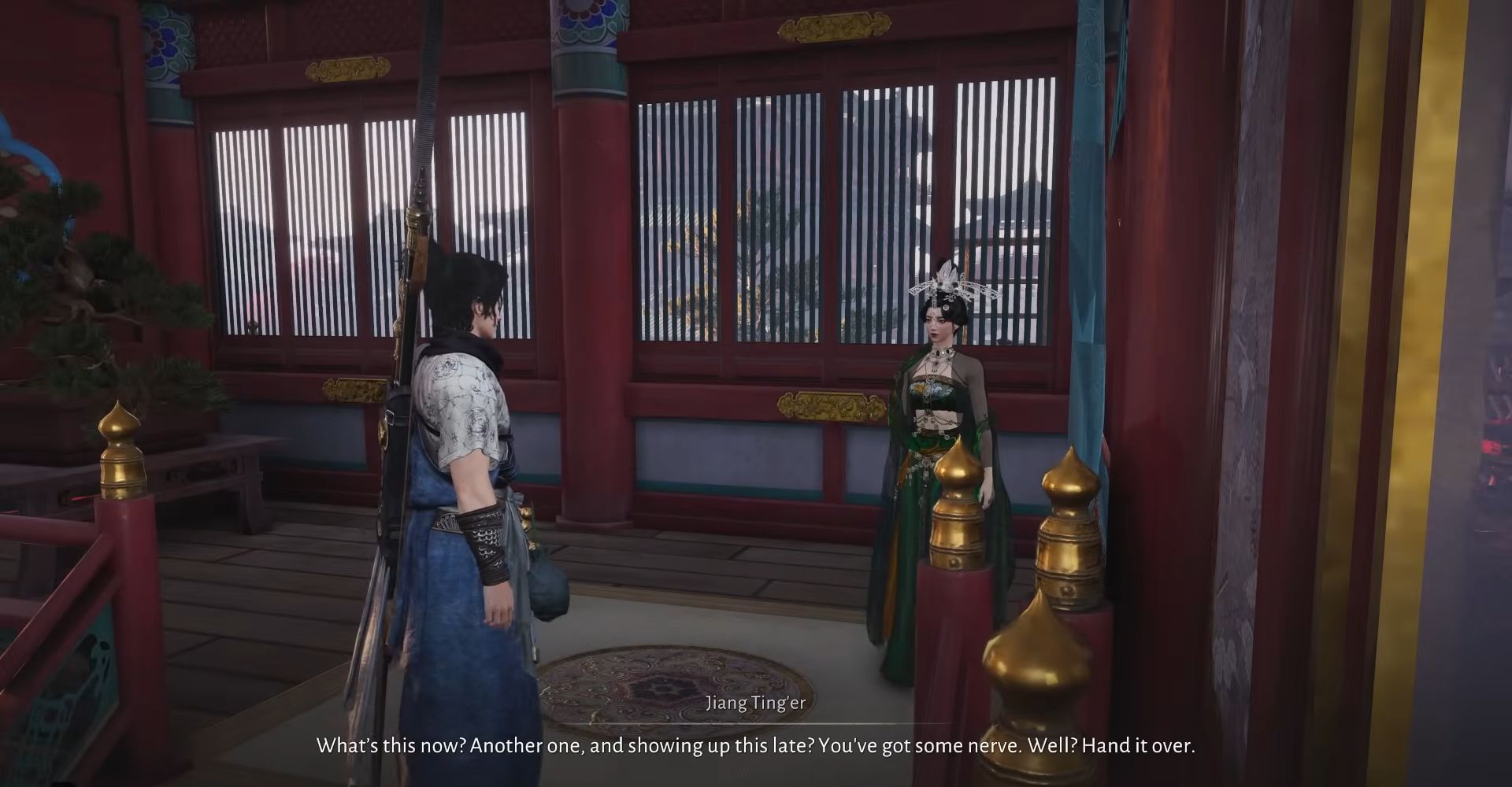 Meet Jiang Ting&#039;er on the third floor (Image via NetEase Games || JorRaptor on YouTube)