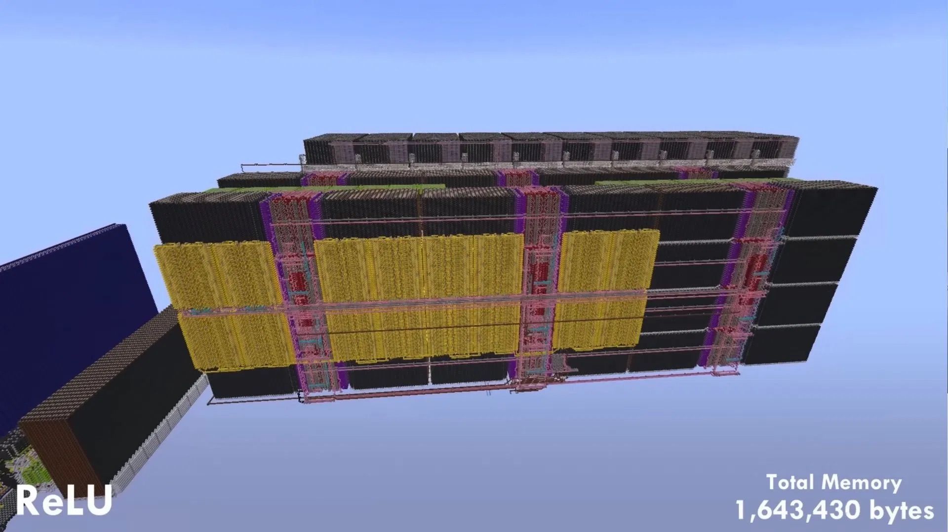 A Minecraft player made an LLM model in the game (Image via YouTube/sammyuri)