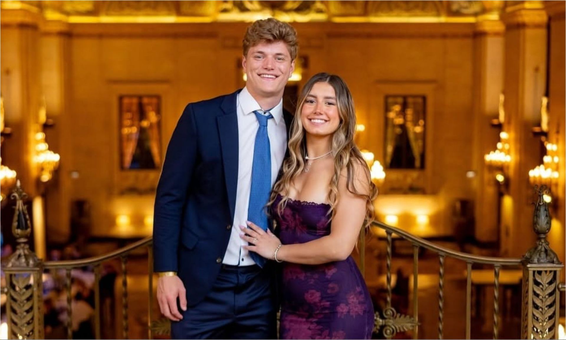 J.J. McCarthy's fiancee Katya dresses up son Rome as "cookie monster" for his first Halloween 