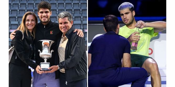 PICTURES: Carlos Alcaraz sends his parents and brother Jaime on emotional rollercoaster with injury scare & touching words in ATP Finals loss